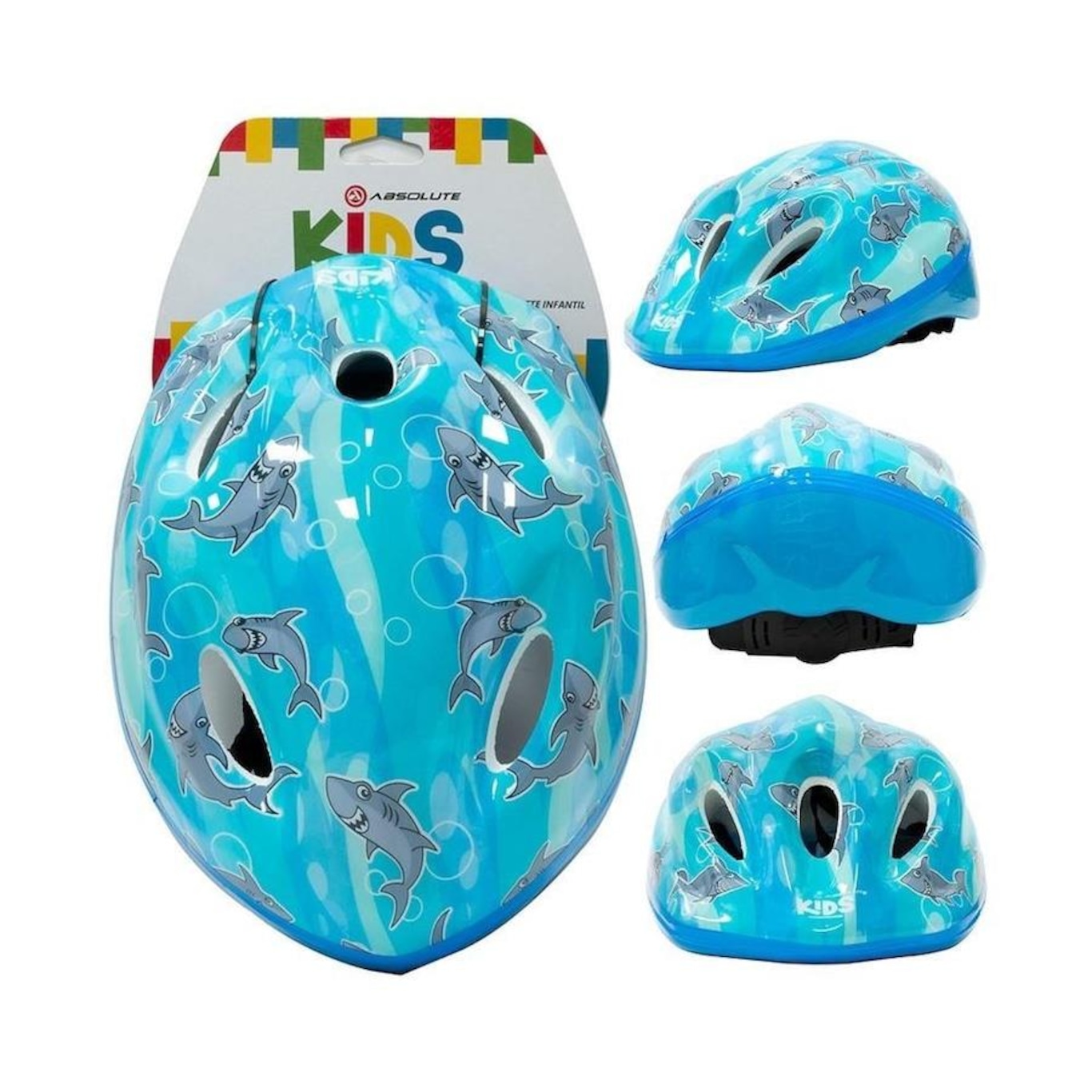 Capacete Ciclismo Absolute Shake Tubarão - Infantil - Foto 3