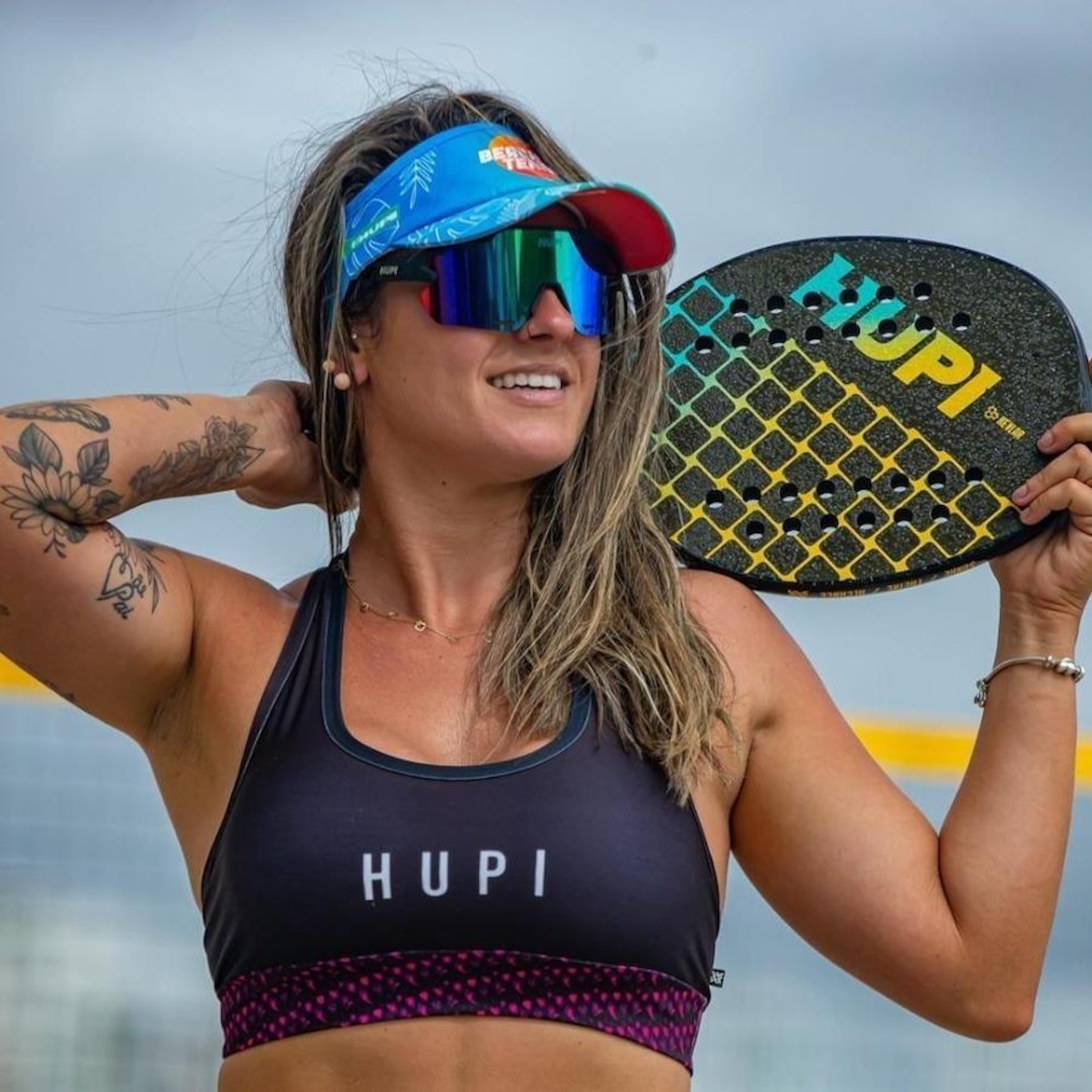 Kit 2 Raquetes Beach Tennis HUPI Deft Pro Kevlar + 3 Bolas - Foto 5