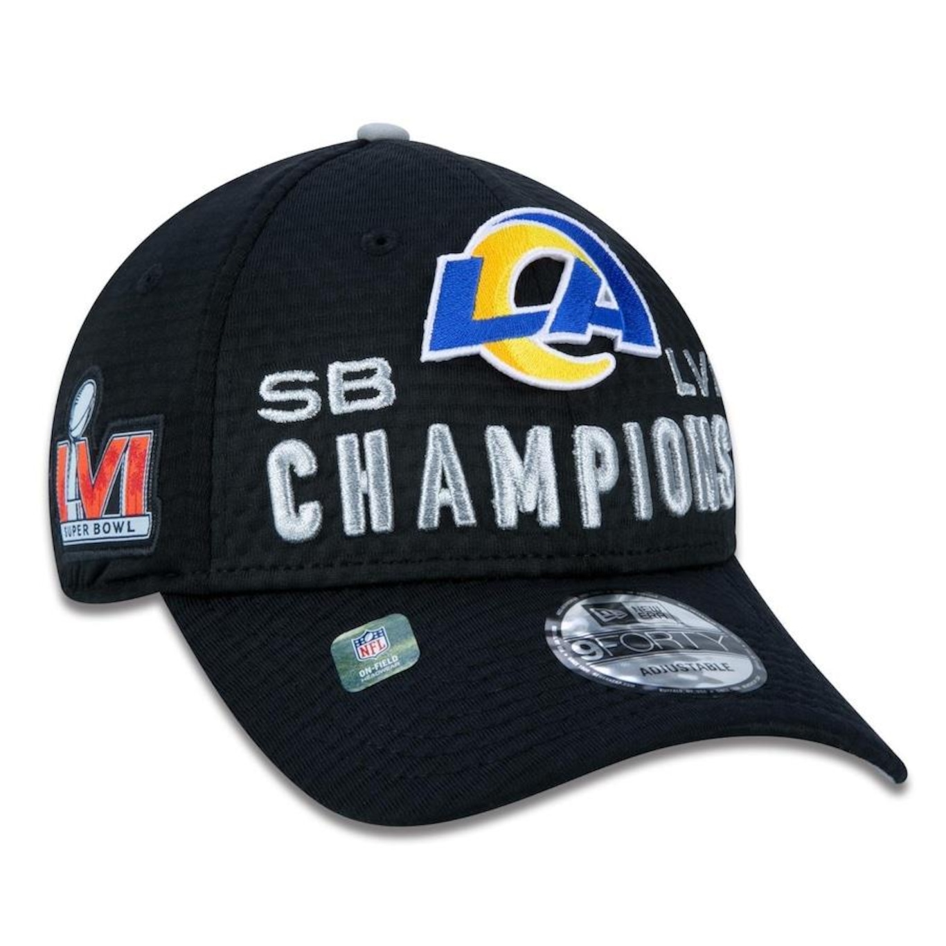 Boné Aba Curva New Era 9Forty Los Angeles Rams Super Bowl LVI Champions - Snapback - Adulto - Foto 3