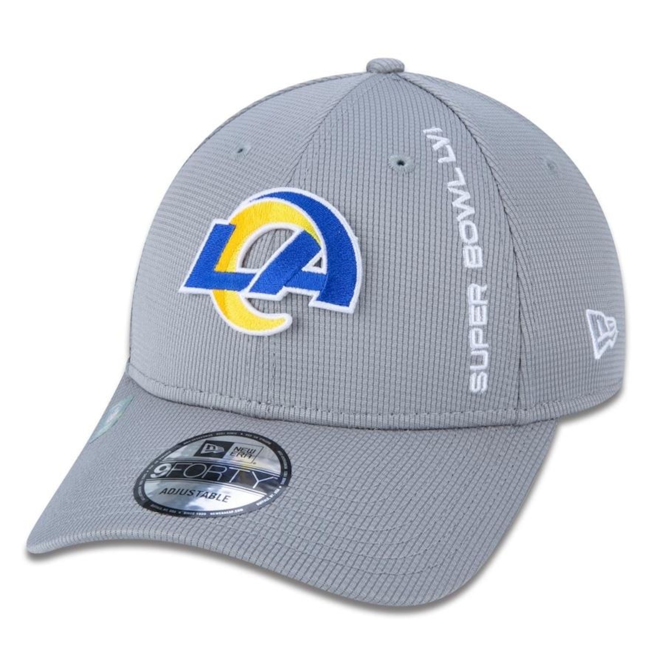 Boné Aba Curva New Era 9Forty Los Angeles Rams Super Bowl LVI Sideline - Snapback - Adulto - Foto 1