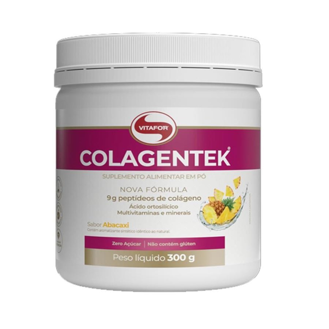 Colagentek Vitafor Pote - Abacaxi - 300g - Foto 1