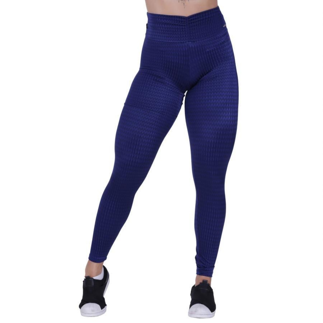 Calça Legging Orbis Fitness Franzido Cós Cirre Texturado - Feminina - Foto 1