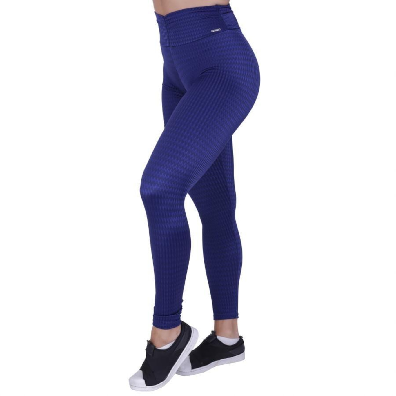 Calça Legging Orbis Fitness Franzido Cós Cirre Texturado - Feminina - Foto 2