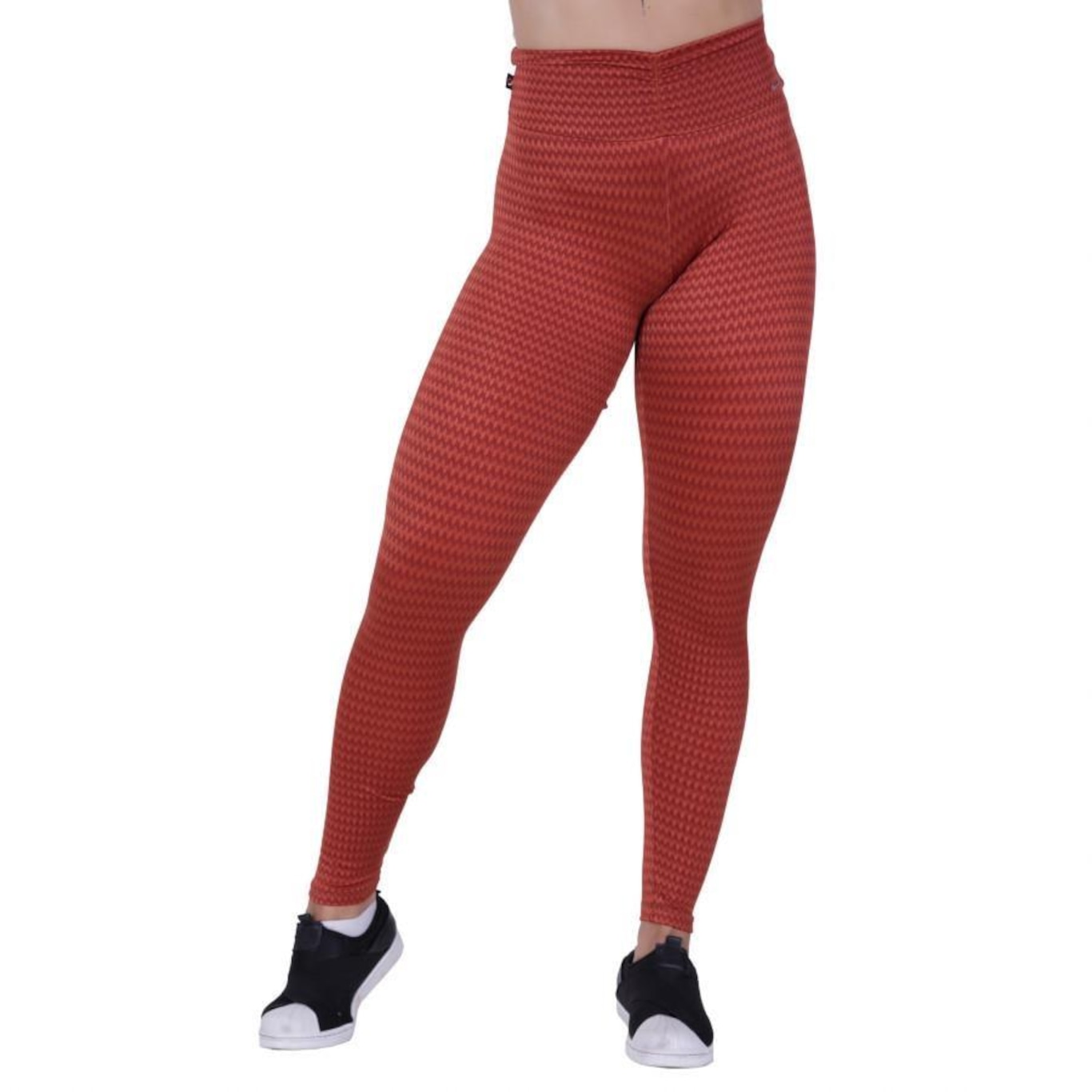 Calça Legging Orbis Fitness Franzido Cós Cirre Texturado - Feminina - Foto 1