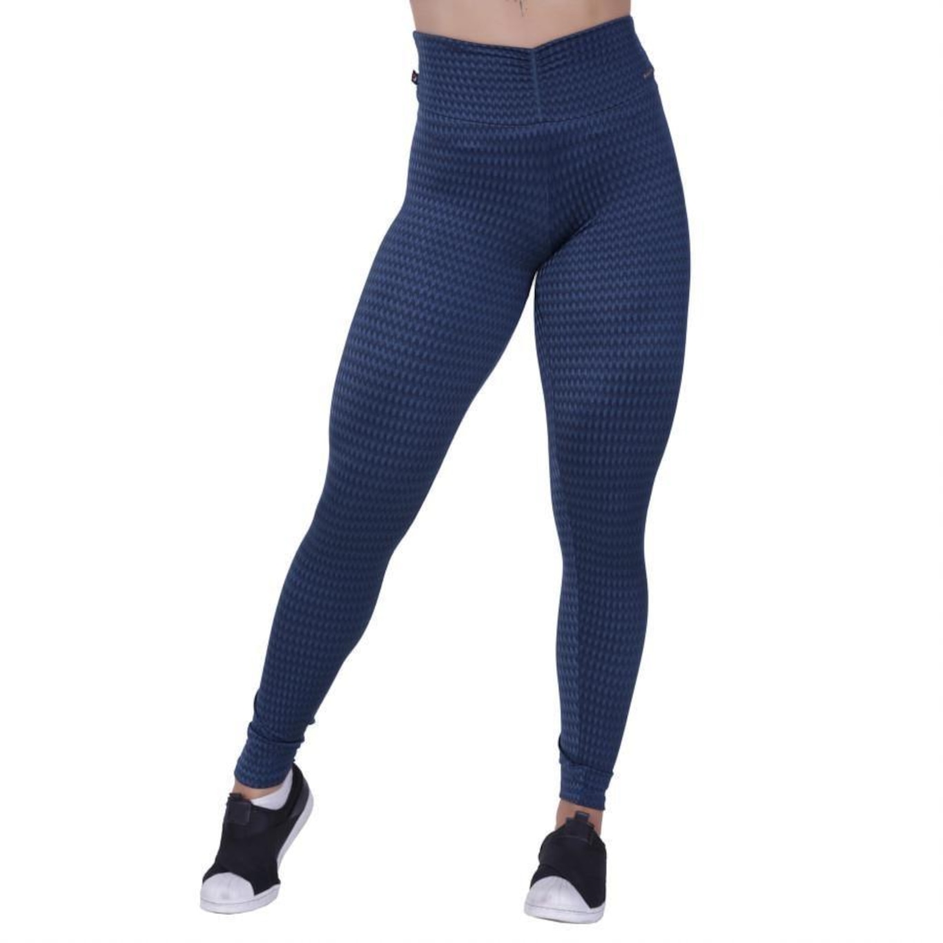 Calça Legging Orbis Fitness Franzido Cós Cirre Texturado - Feminina - Foto 1