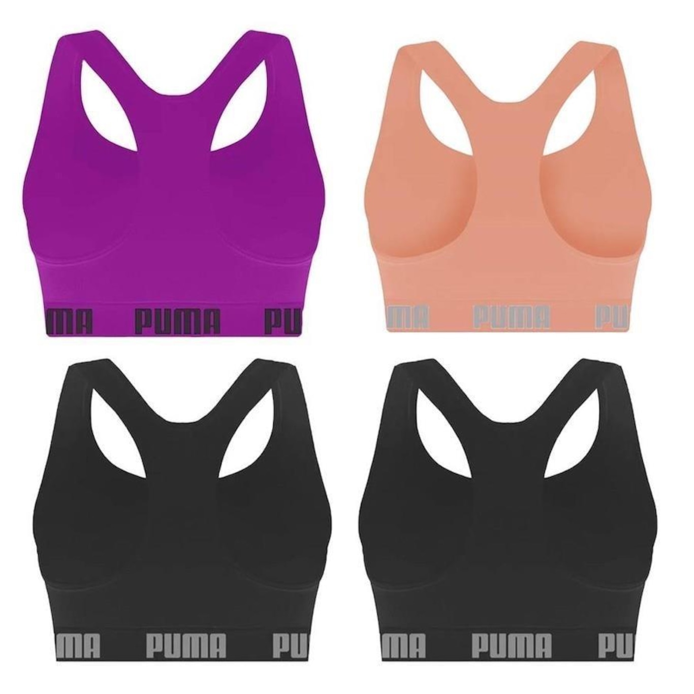 Kit Top Fitness Puma Nadador sem Costura - Feminino - 4 unidades - Foto 2