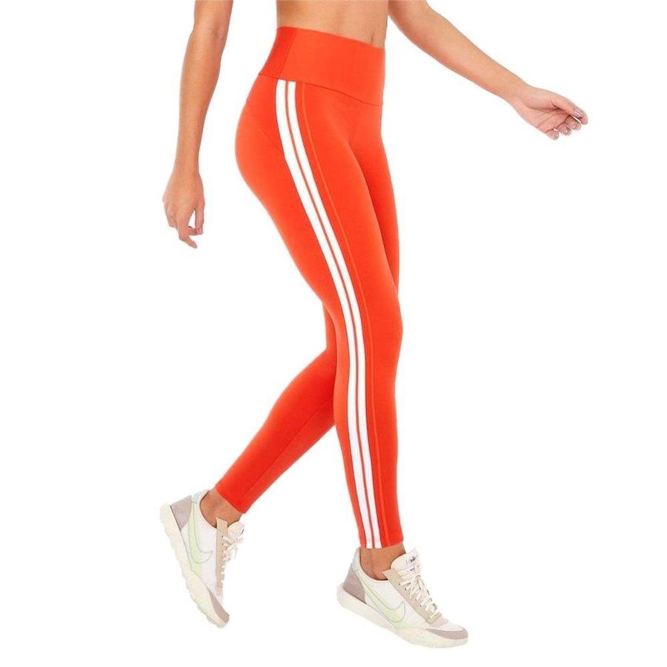 Calça Legging Alto Giro Suplex com Galões - Feminina - Foto 2