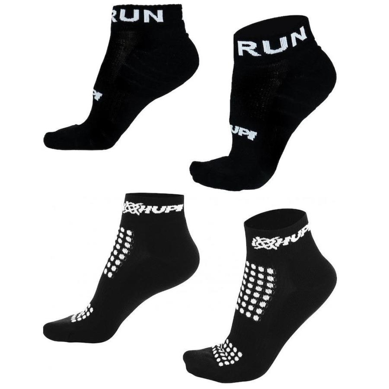 Kit Meias de Corrida Hupi Pro Running Run com 02 Pares - 36 a 42 - Adulto - Foto 1