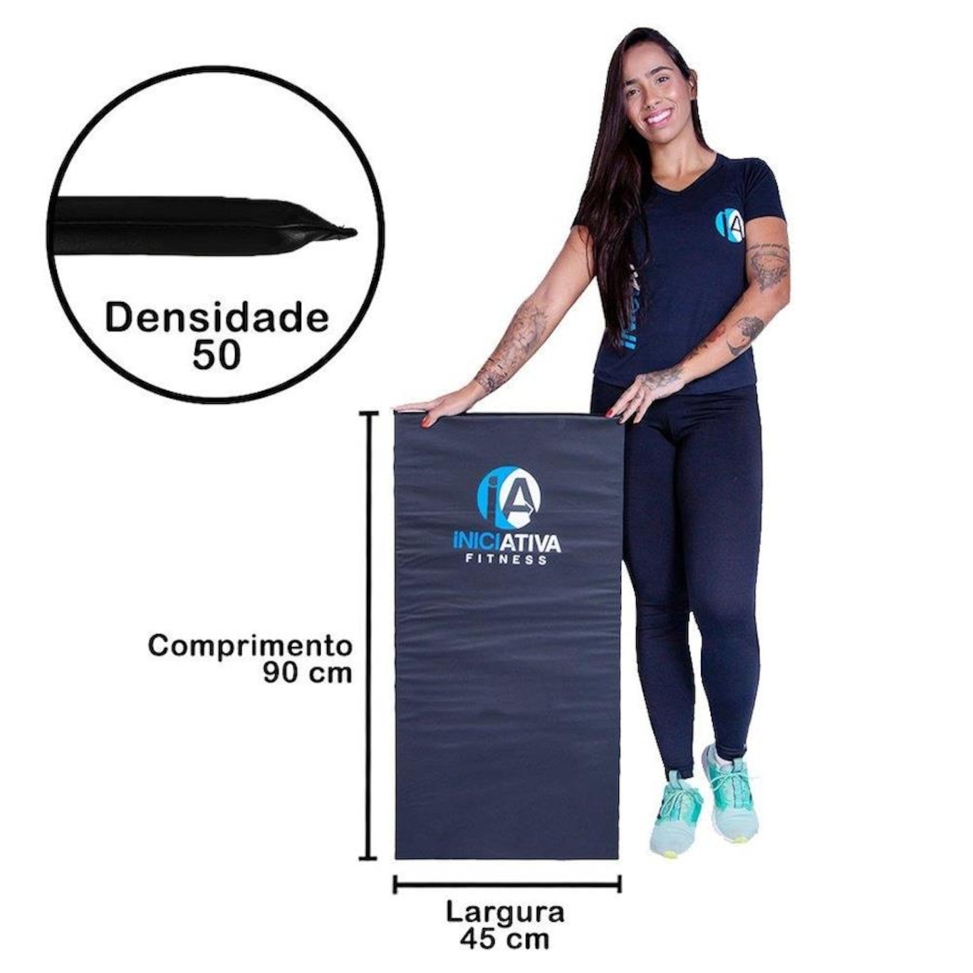 Colchonete Academia Iniciativa Fitness Ag50 - 90x45x2cm - Foto 2