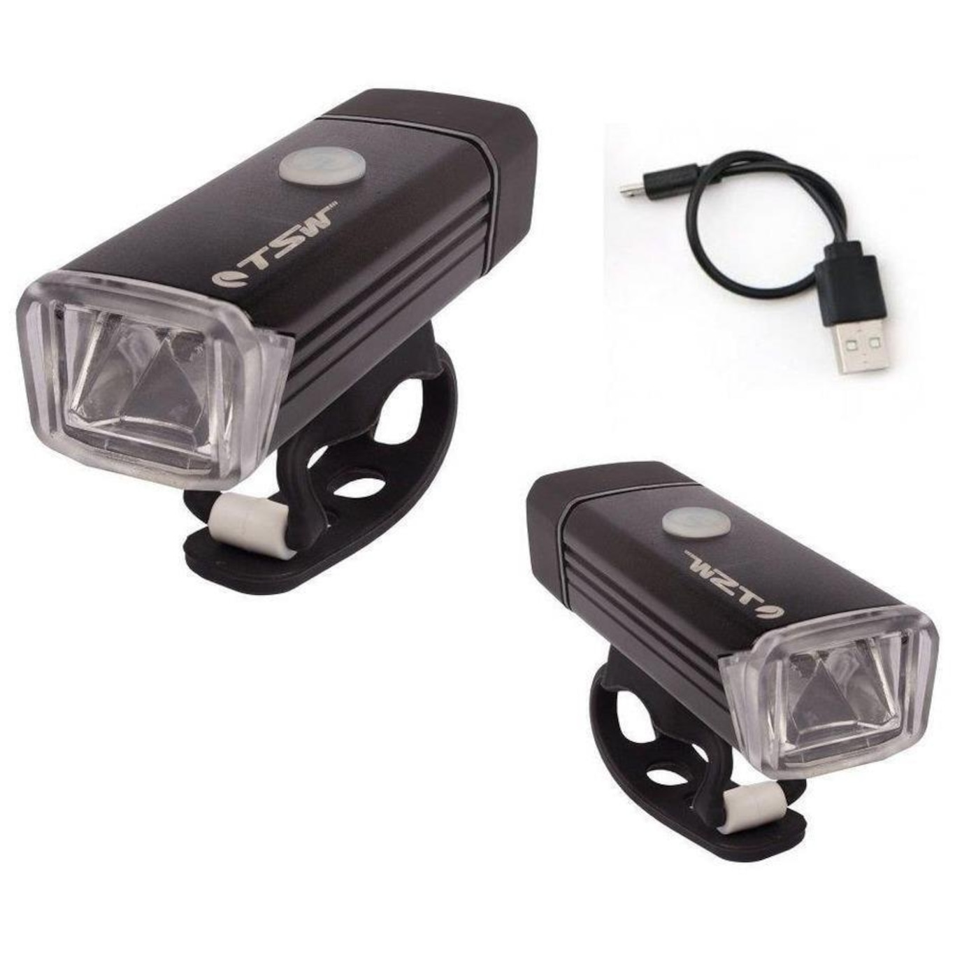 Kit de Farol 180 Lumens + Sinalizador Pisca 15 lumens TSW USB - Foto 3