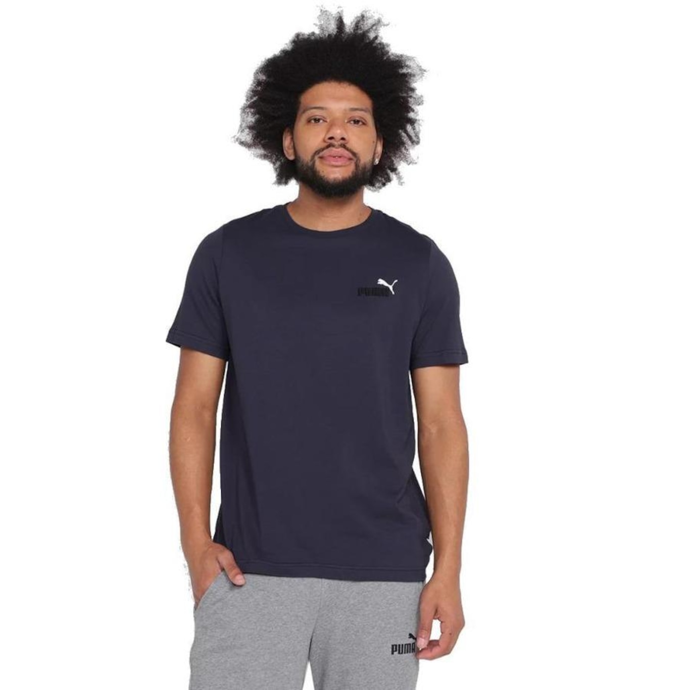 Camiseta Puma Essential Embroidery Logo 587184-43 - Masculina - Foto 3