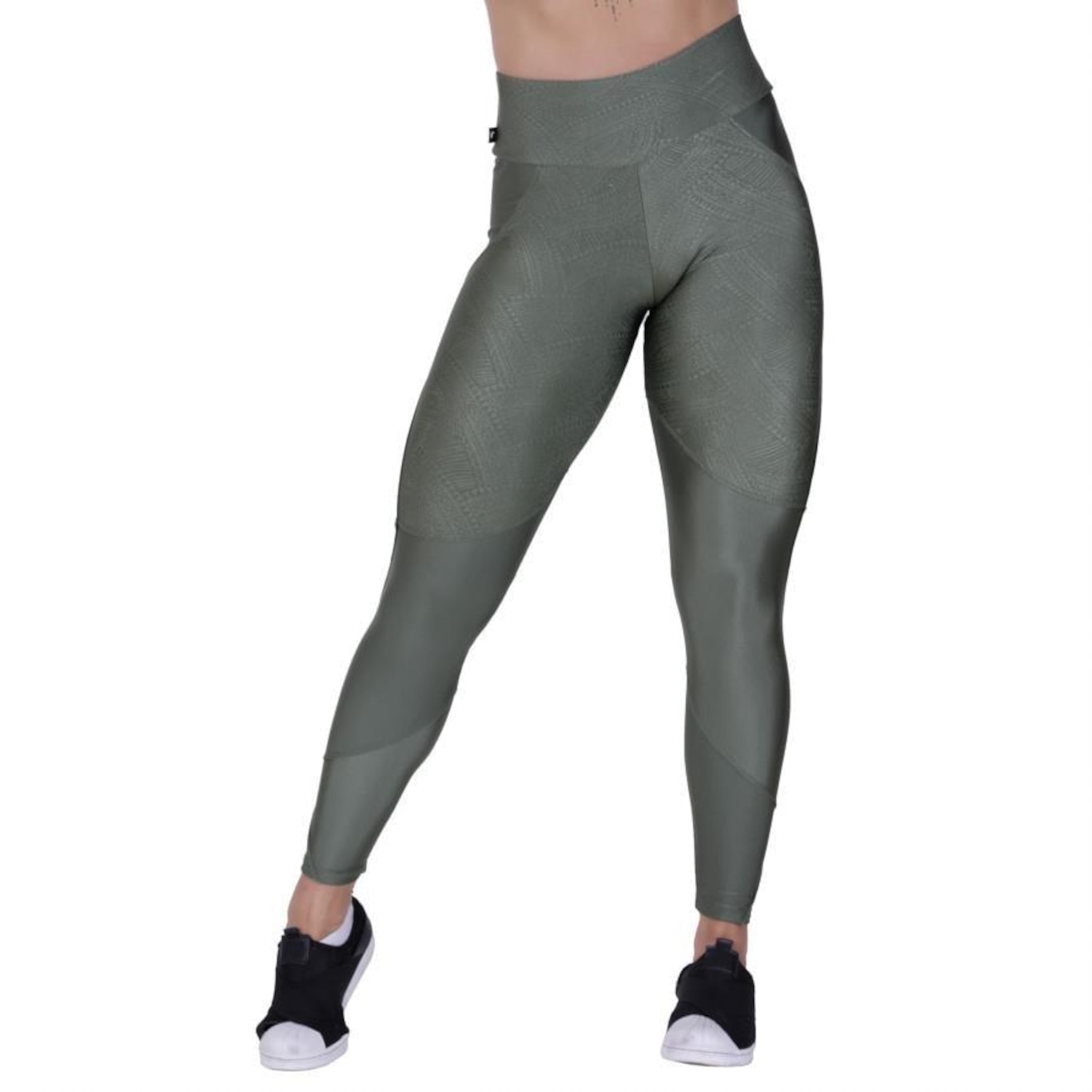 Calça Legging Orbis Fitness Recortes Cirre Relevo - Feminina - Foto 1