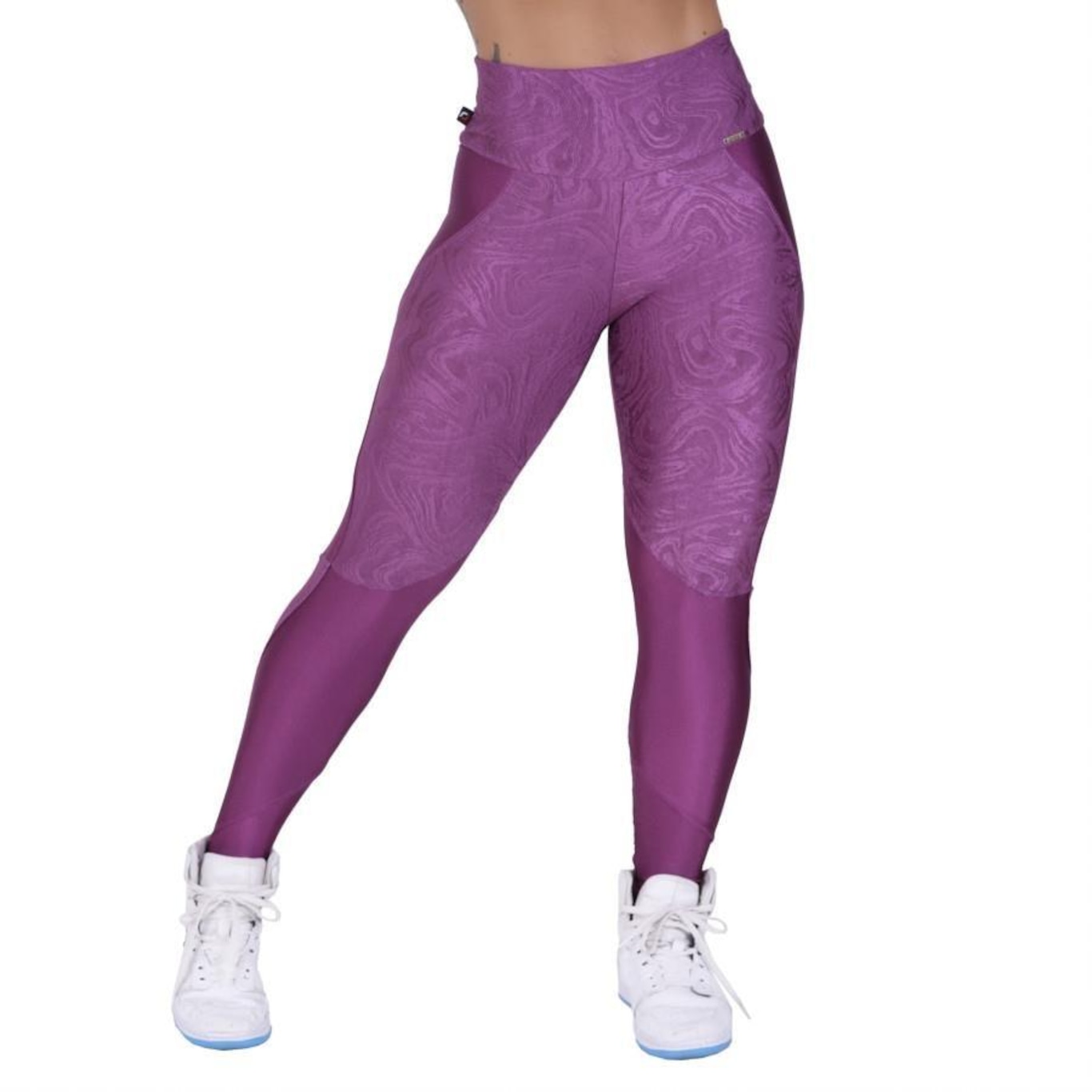 Calça Legging Orbis Fitness Recortes Cirre Relevo - Feminina - Foto 1