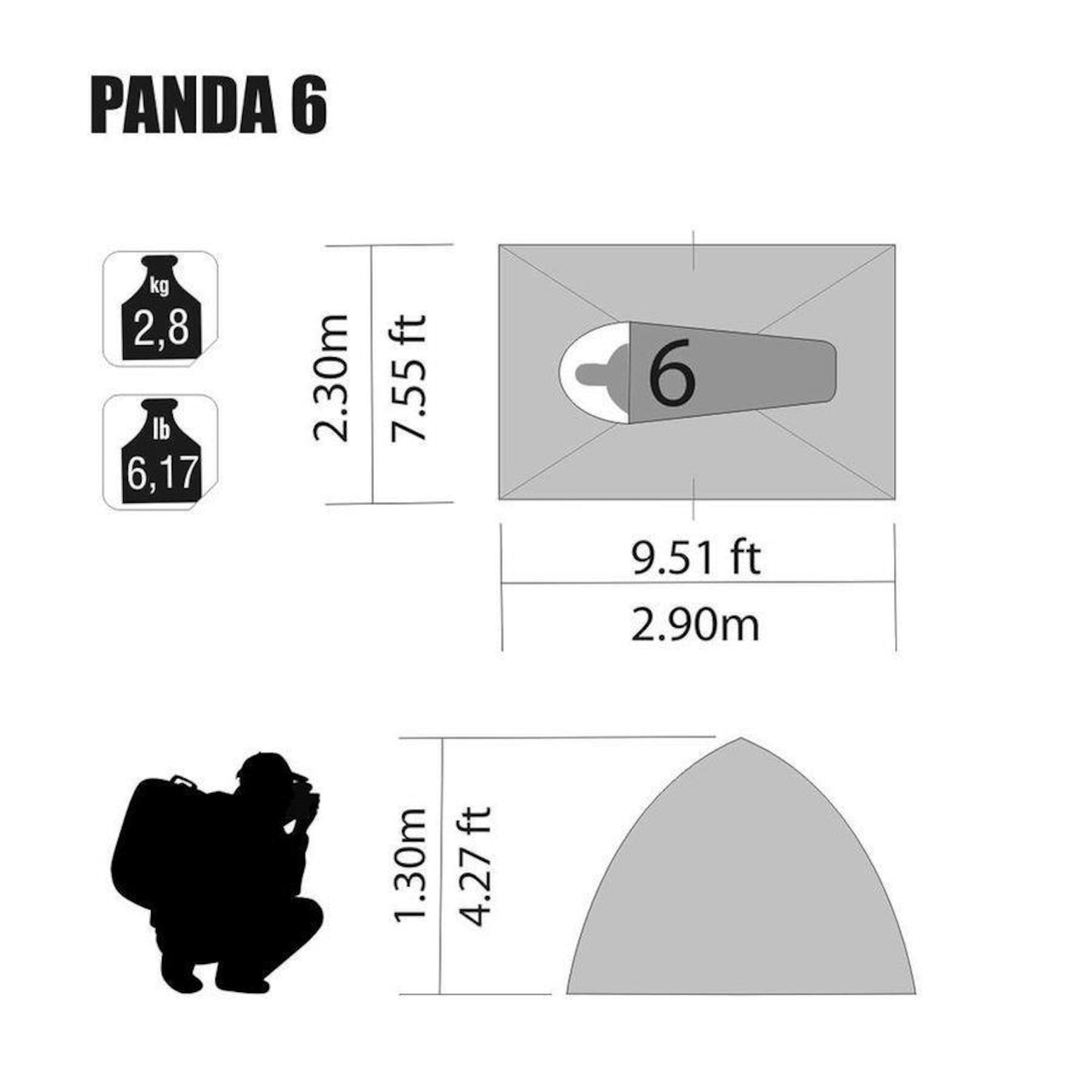 Barraca de Camping NTK Panda com Coluna D''água de 600mm - 6 pessoas - Foto 6