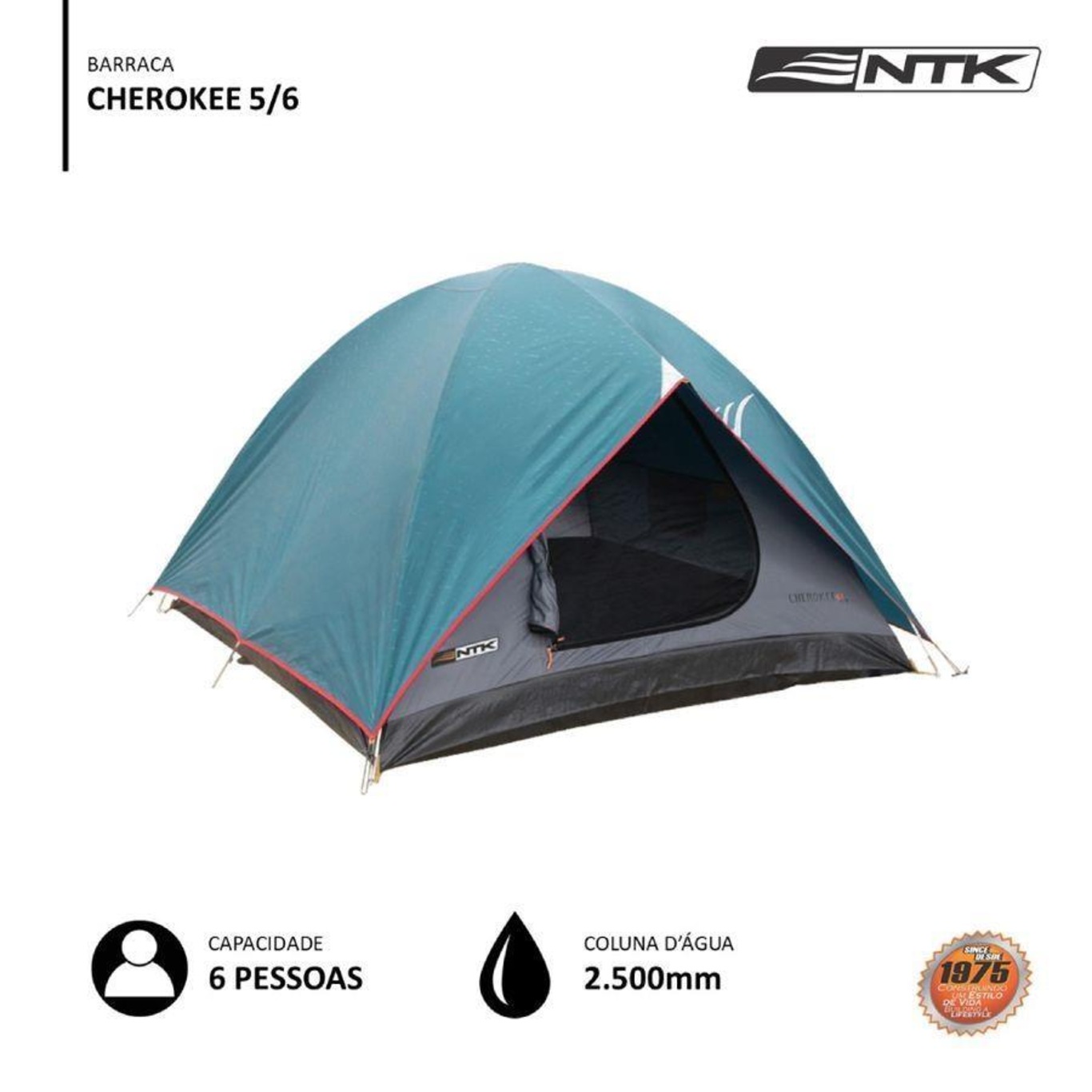 Barraca de Camping 5/6 Pessoas com Coluna D''água de 2500mm NTK Cherokee - Foto 5