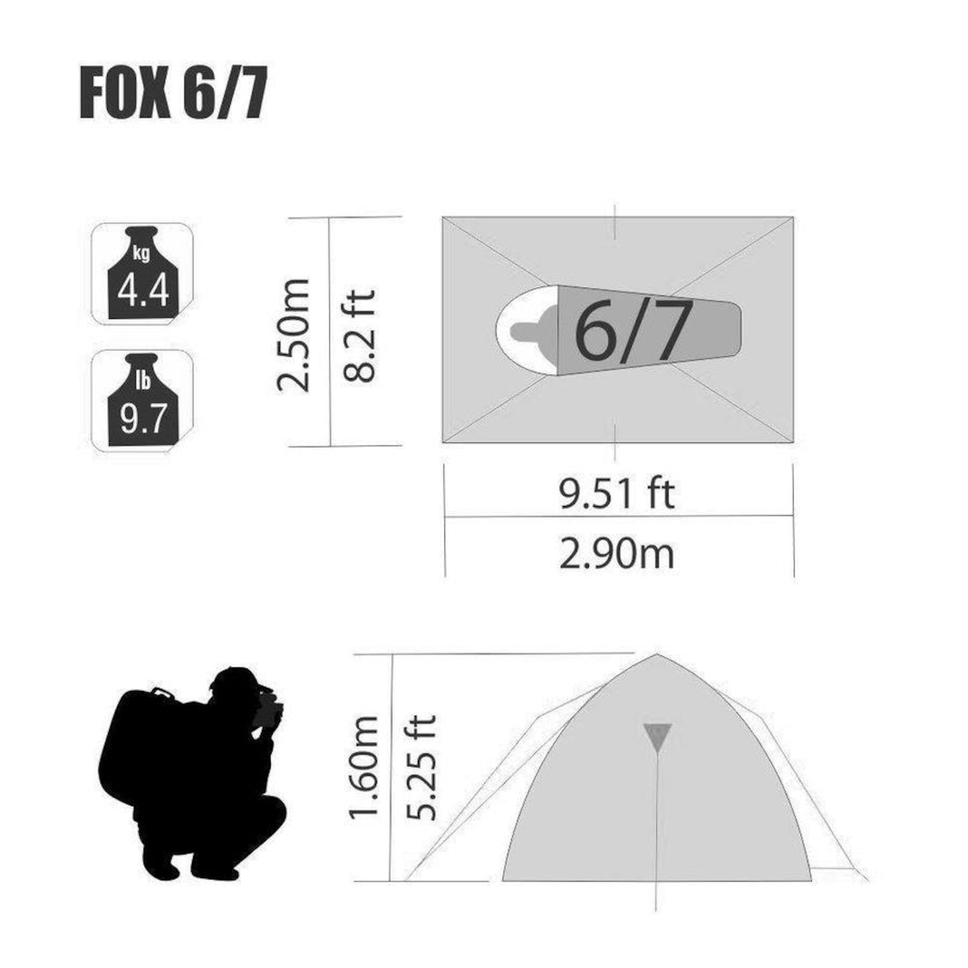 Barraca de Camping NTK Fox com Coluna D''água de 1800mm - 6/7 pessoas - Foto 5