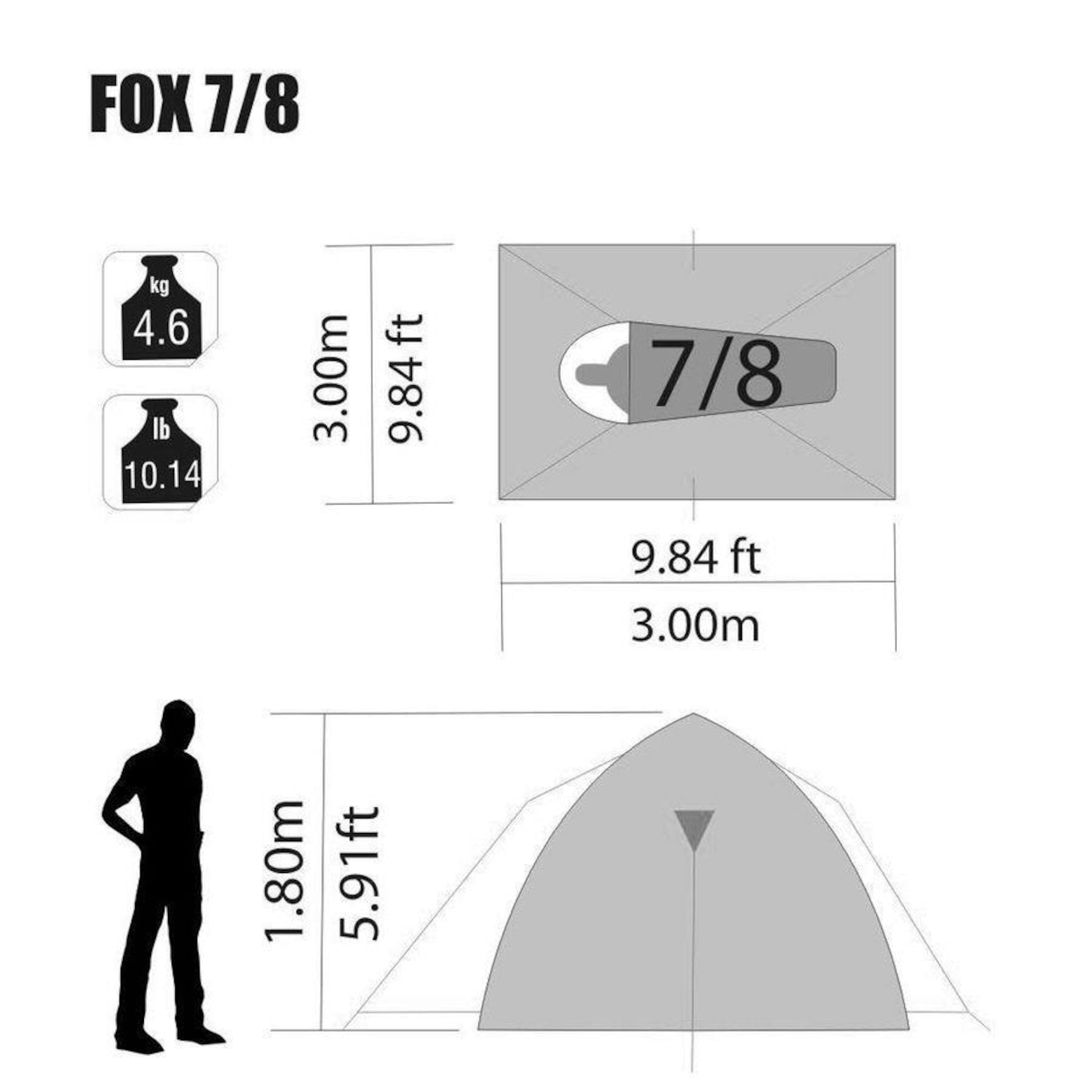 Barraca de Camping NTK Fox com Coluna D''água de 1800mm - 7/8 pessoas - Foto 5