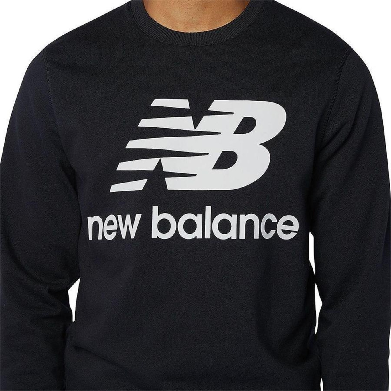 Blusão de Moletom sem Capuz New Balance Essentials Logo - Masculino - Foto 4