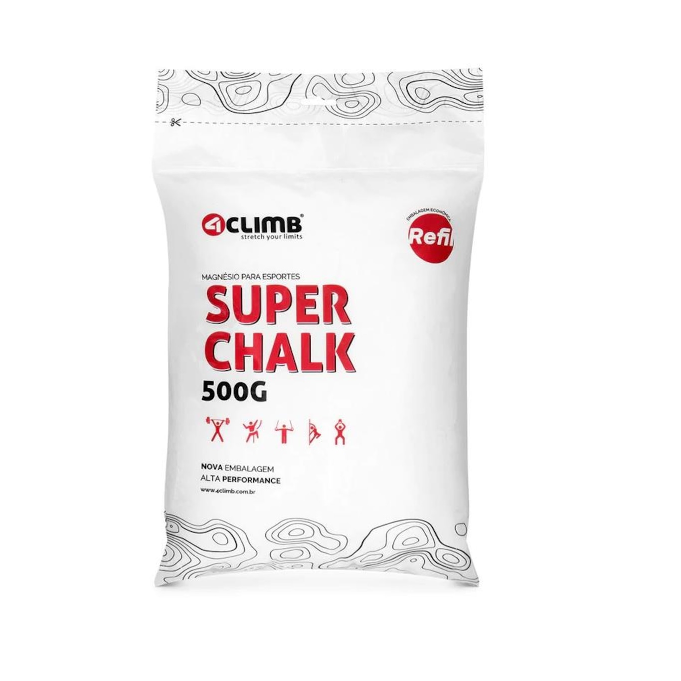 Magnésio em pó 4climb Super Chalk Extra Fino - Refil - 500g - Foto 1