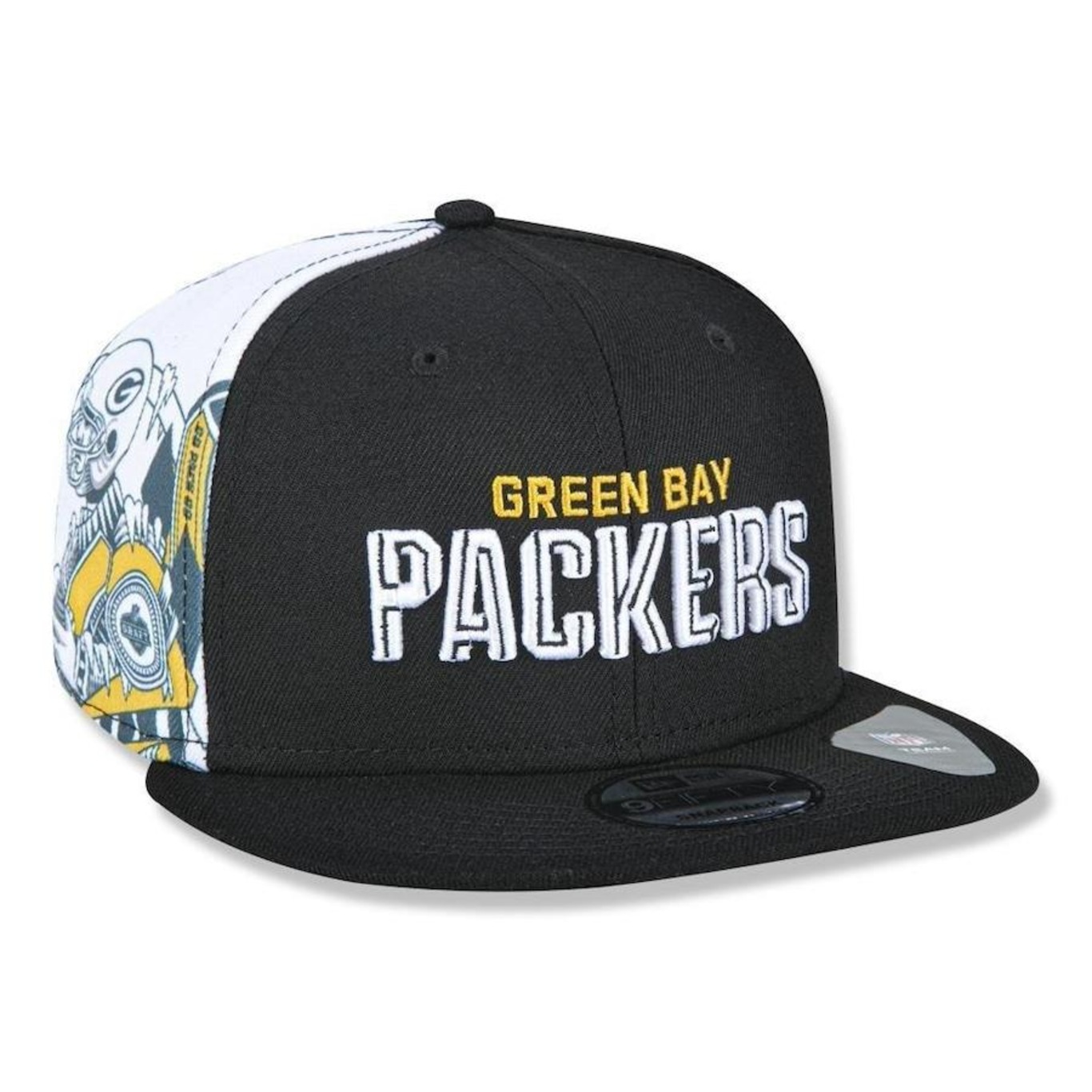 Boné Aba Reta New Era Green Bay Packers 950 Draft Font - Snapback - Adulto - Foto 4