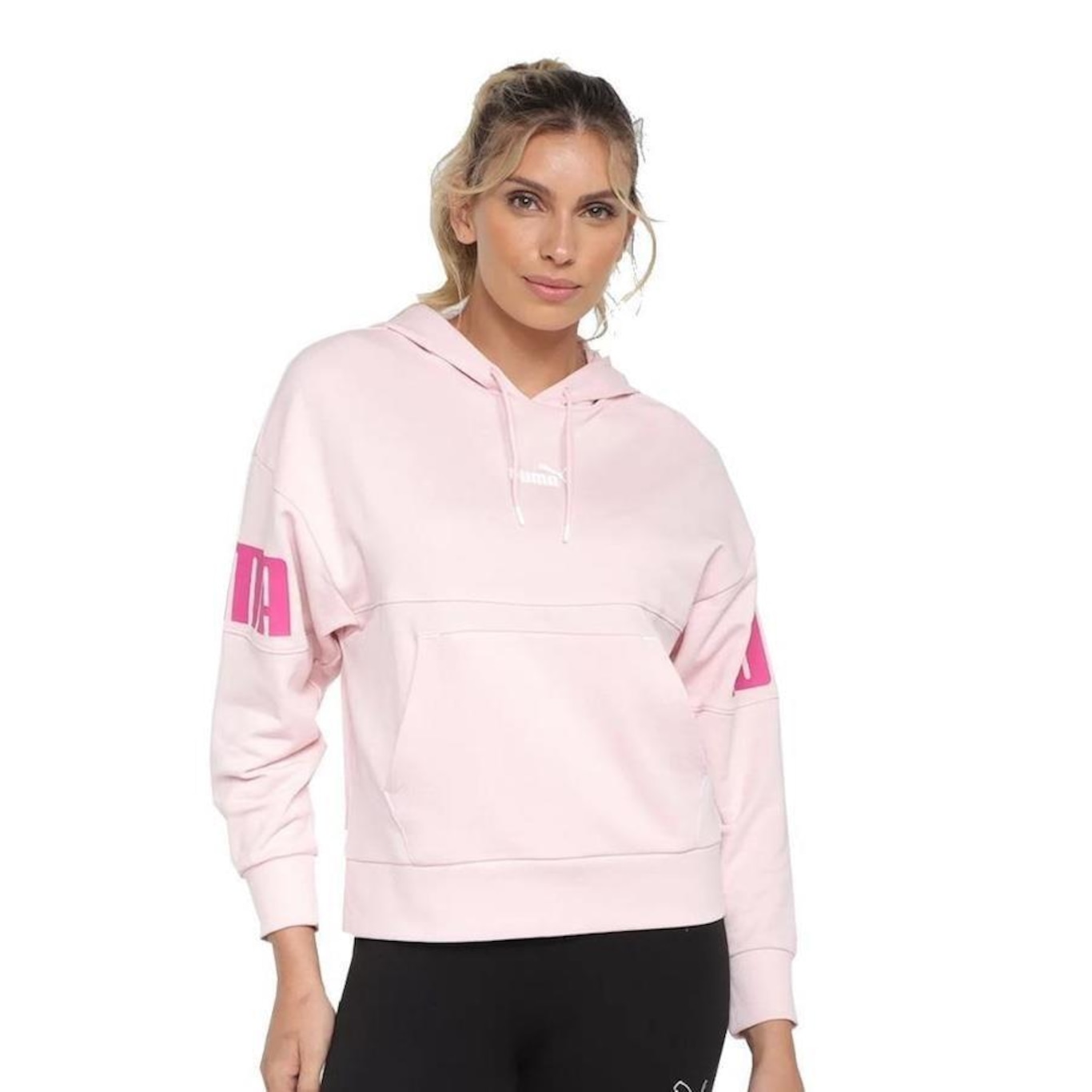 Blusão de Moletom Puma Power Colorblovk TR - Feminino - Foto 1