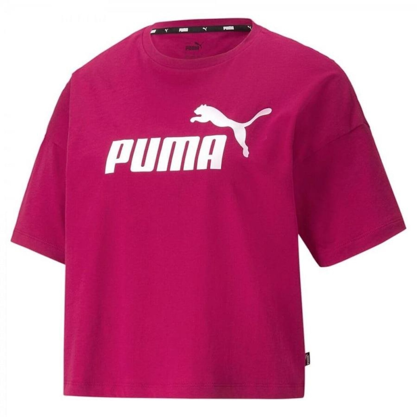 Blusa Feminina Manga Curta Cropped Puma Essentials Logo Tee - Foto 1