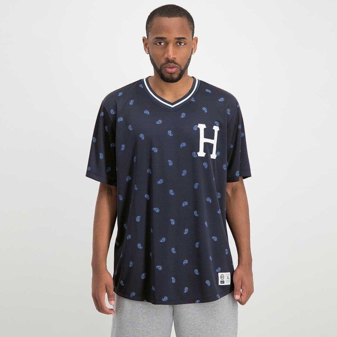 Camiseta Jersey HUF Paisley Warm UP - Masculina - Foto 3