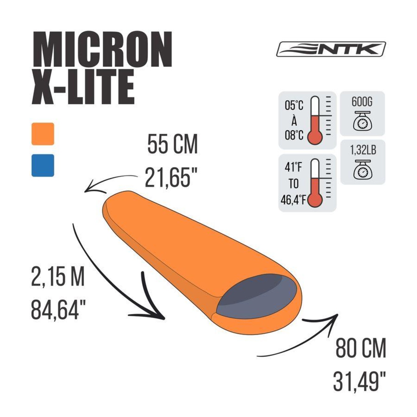 Saco de Dormir Nautika Sarcófago Micron X-Lite 5°C À 8°C - Foto 5