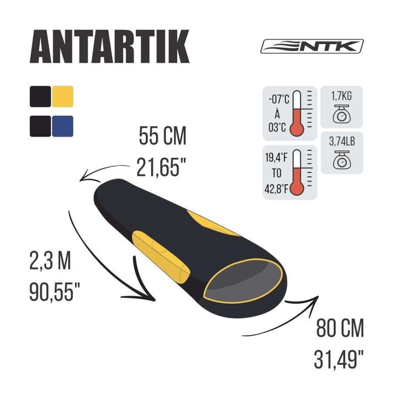 Saco de Dormir Nautika Sarcófago Antartik -7°C À 3°C - Foto 3