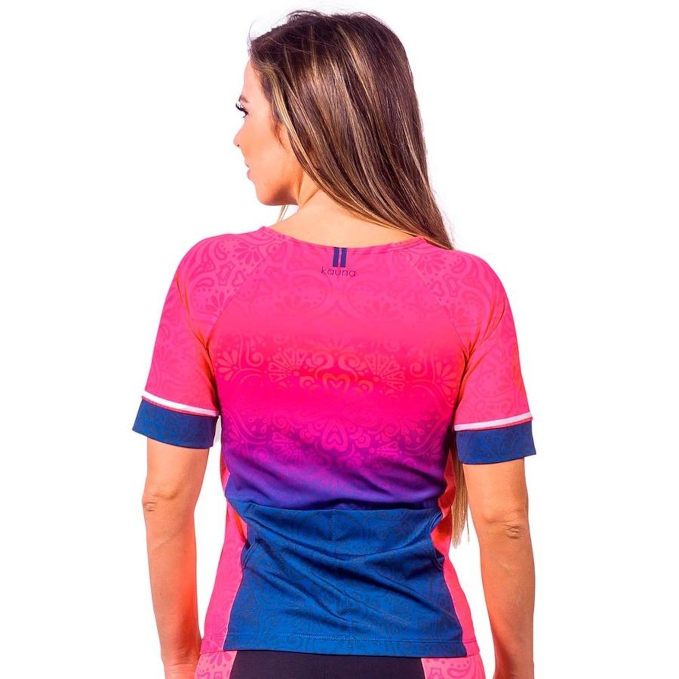 Camisa Kauna com Mangas Triathlon Elite Flower UV50+ - Feminina - Foto 3