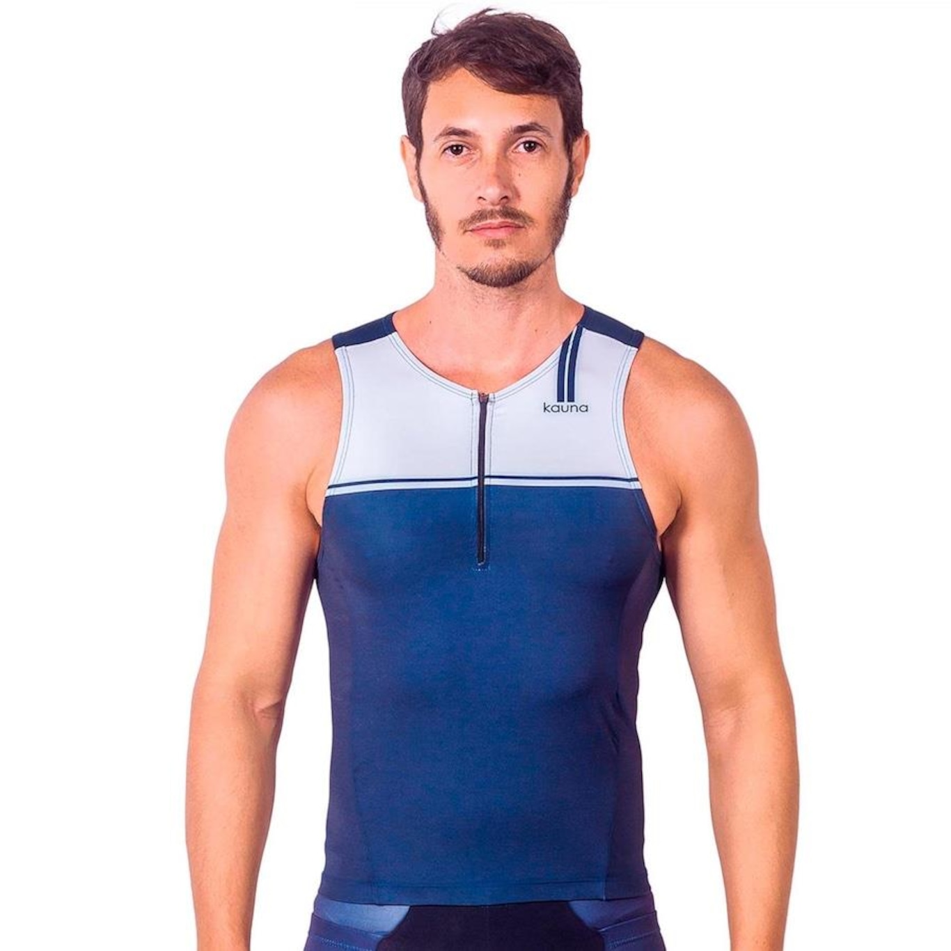 Camisa Kauna sem Mangas Triathlon Elite Smooth Proteção UV50+ - Masculina - Foto 1