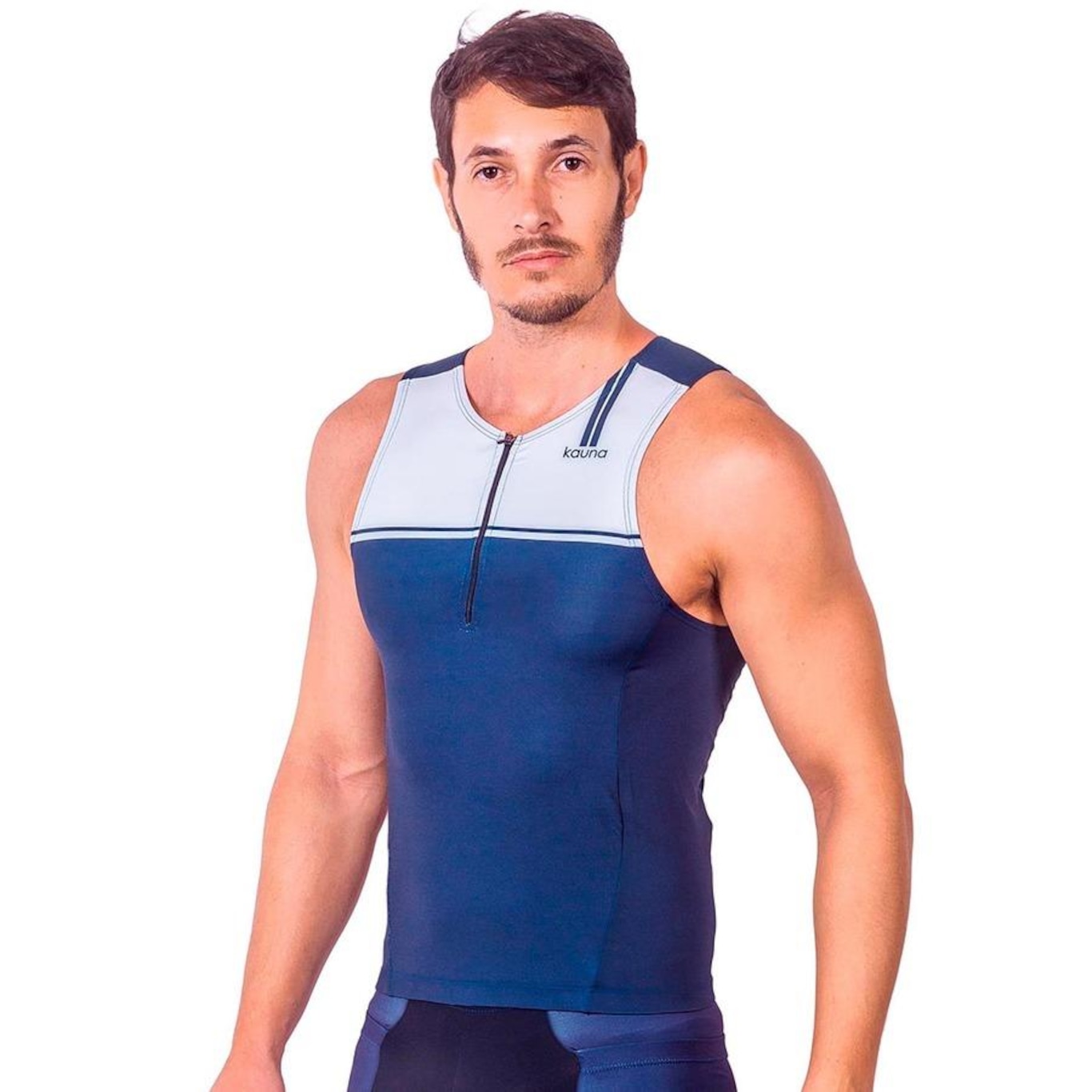 Camisa Kauna sem Mangas Triathlon Elite Smooth Proteção UV50+ - Masculina - Foto 3