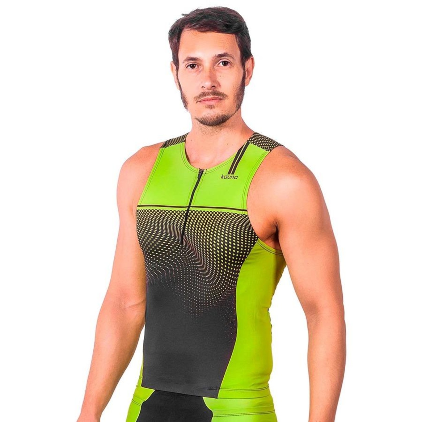 Camisa Kauna sem Mangas Triathlon Elite Fluor Power Proteção UV50+ - Masculina - Foto 3