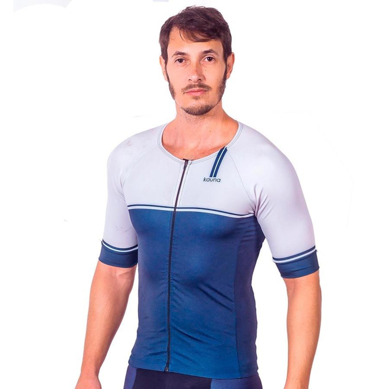 Camisa Kauna com Mangas Triathlon Elite Smooth Proteção UV50+ - Masculina - Foto 3