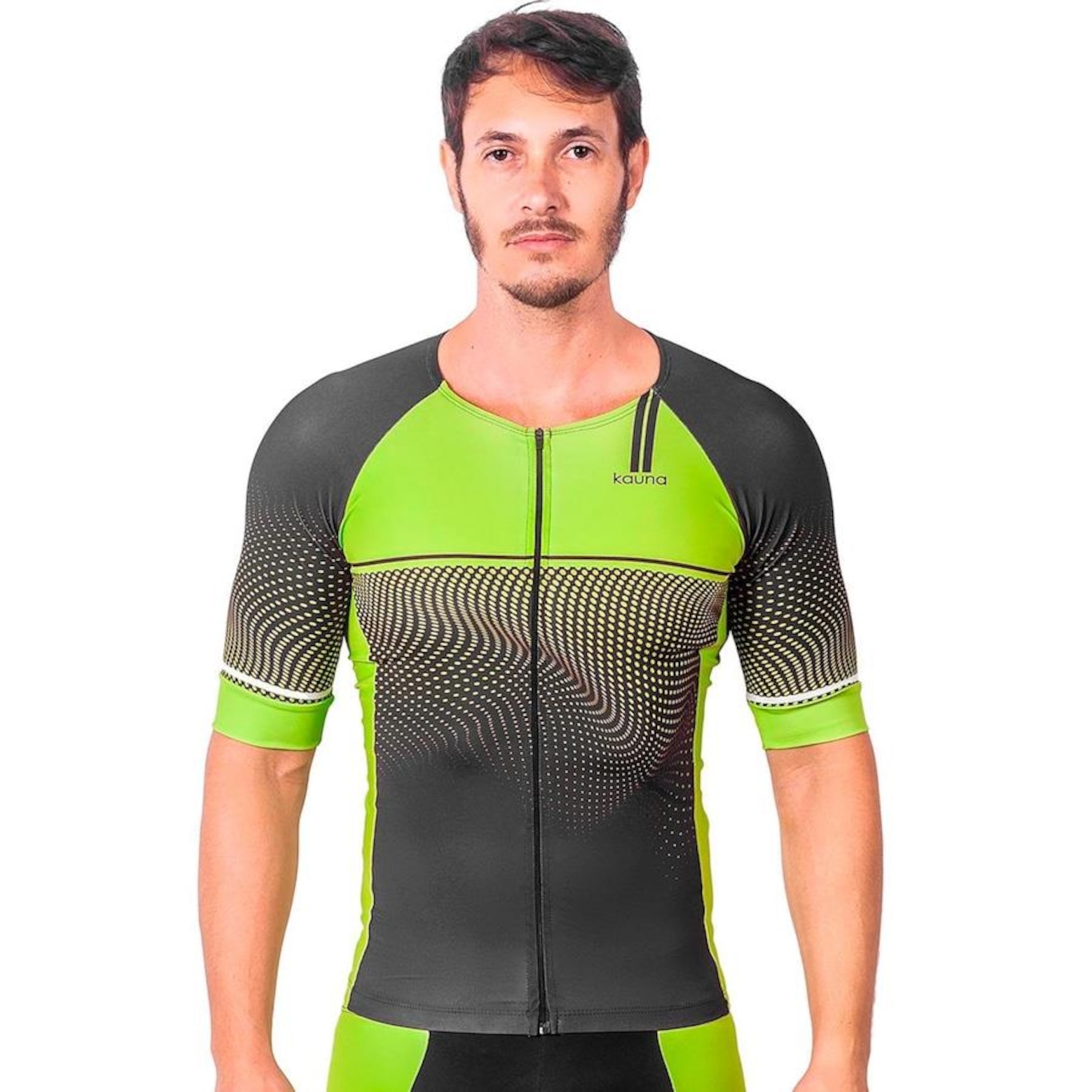 Camisa Kauna com Mangas Triathlon Elite Fluor Power Proteção UV50+ - Masculina - Foto 1