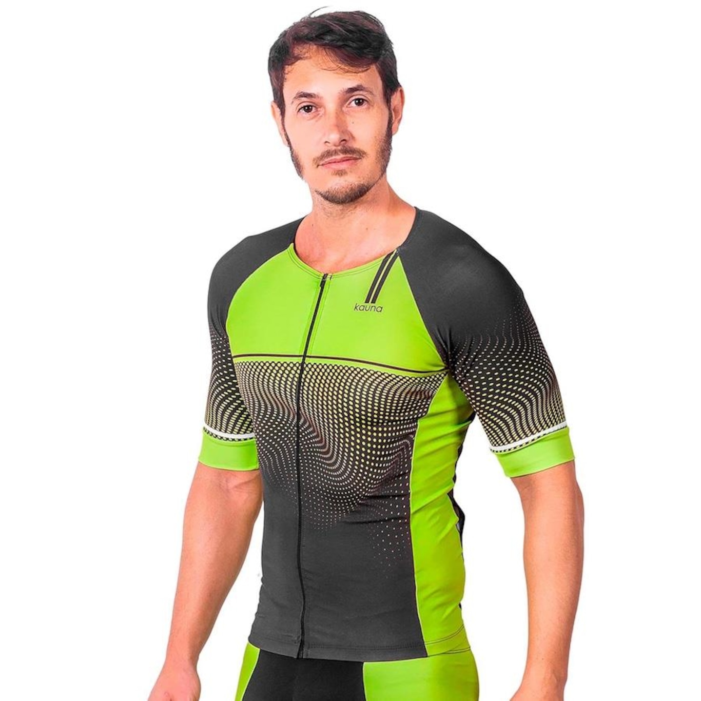 Camisa Kauna com Mangas Triathlon Elite Fluor Power Proteção UV50+ - Masculina - Foto 3