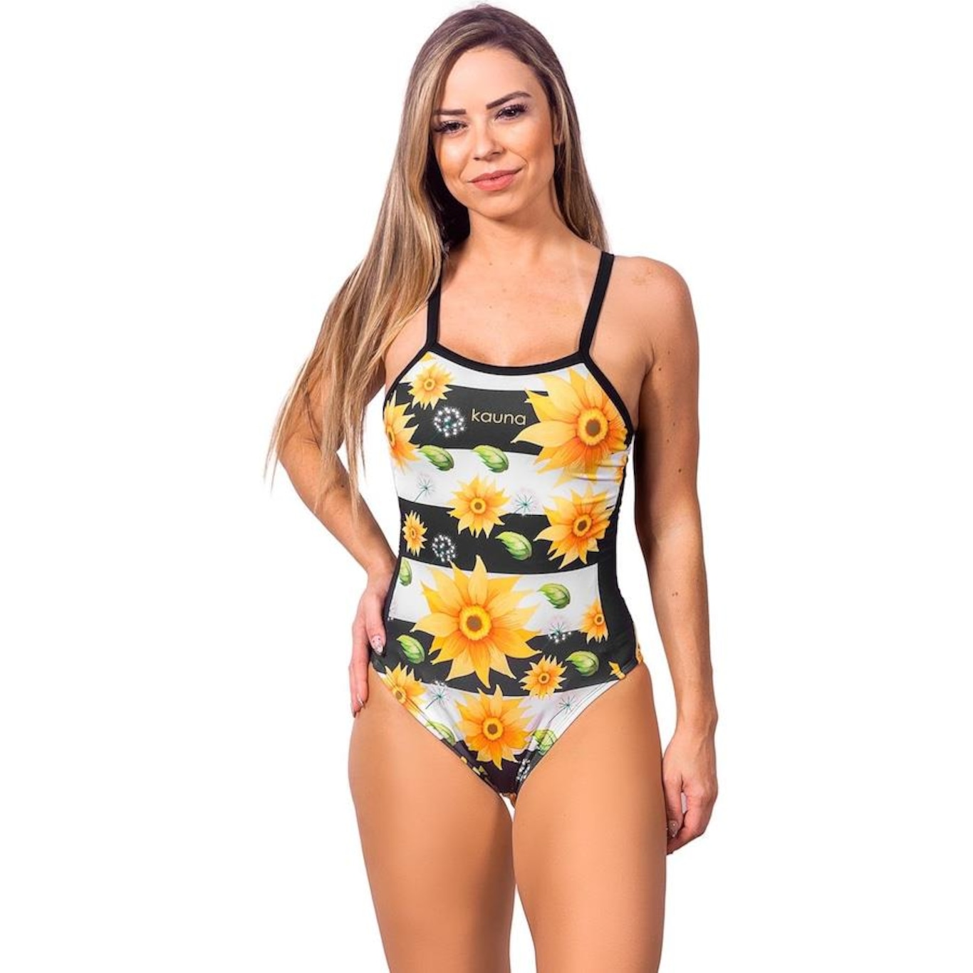 Maiô Kauna Sunflower Proteção UV50+ - Feminino - Foto 1