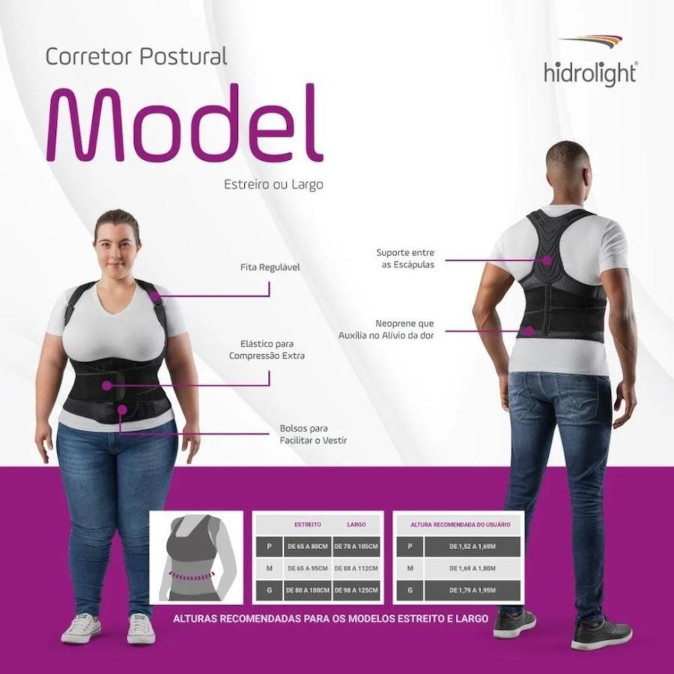 Corretor Postural Model Estreito Hidrolight Or1456 - Foto 6