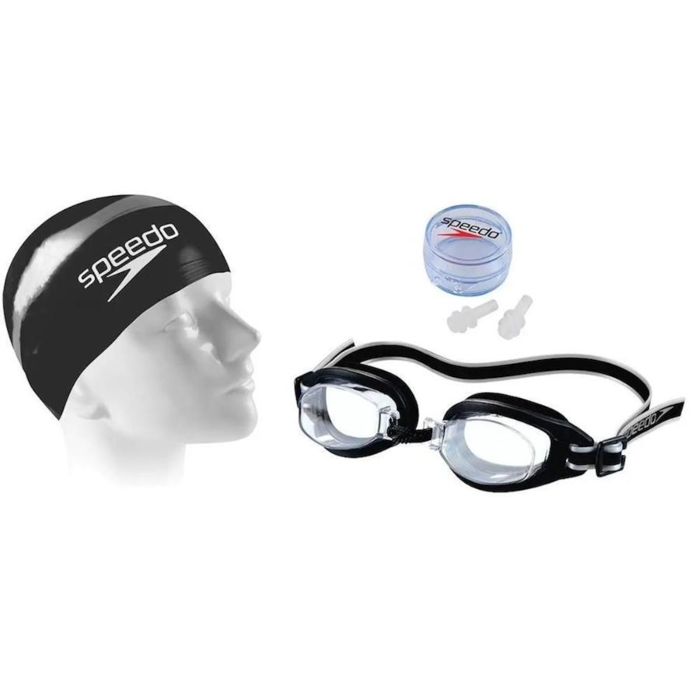 Kit Natação SLC Speedo Touca Óculos e Protetor Swim Starters - Adulto - Foto 3