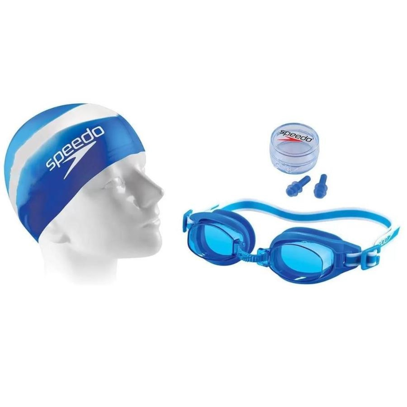 Kit Natação SLC Speedo Touca Óculos e Protetor Swim Starters - Adulto - Foto 1