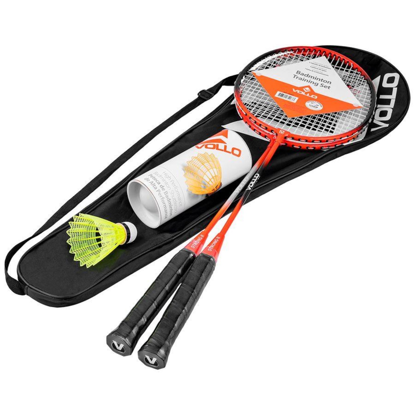 Kit Badminton Vollo com 2 Raquetes + 3 Petecas - Foto 1