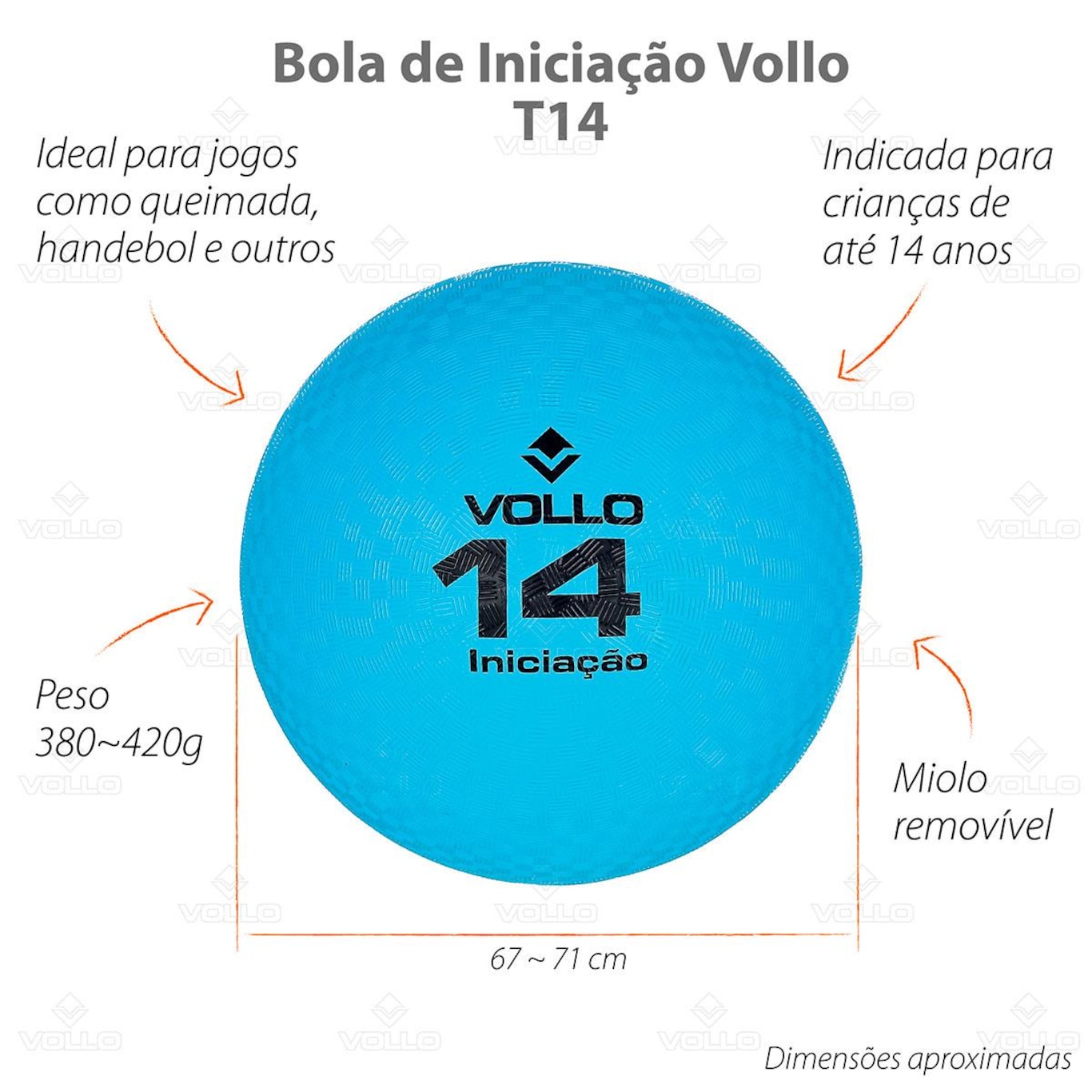 Bola de Iniciação Vollo Borracha T14 - Foto 4