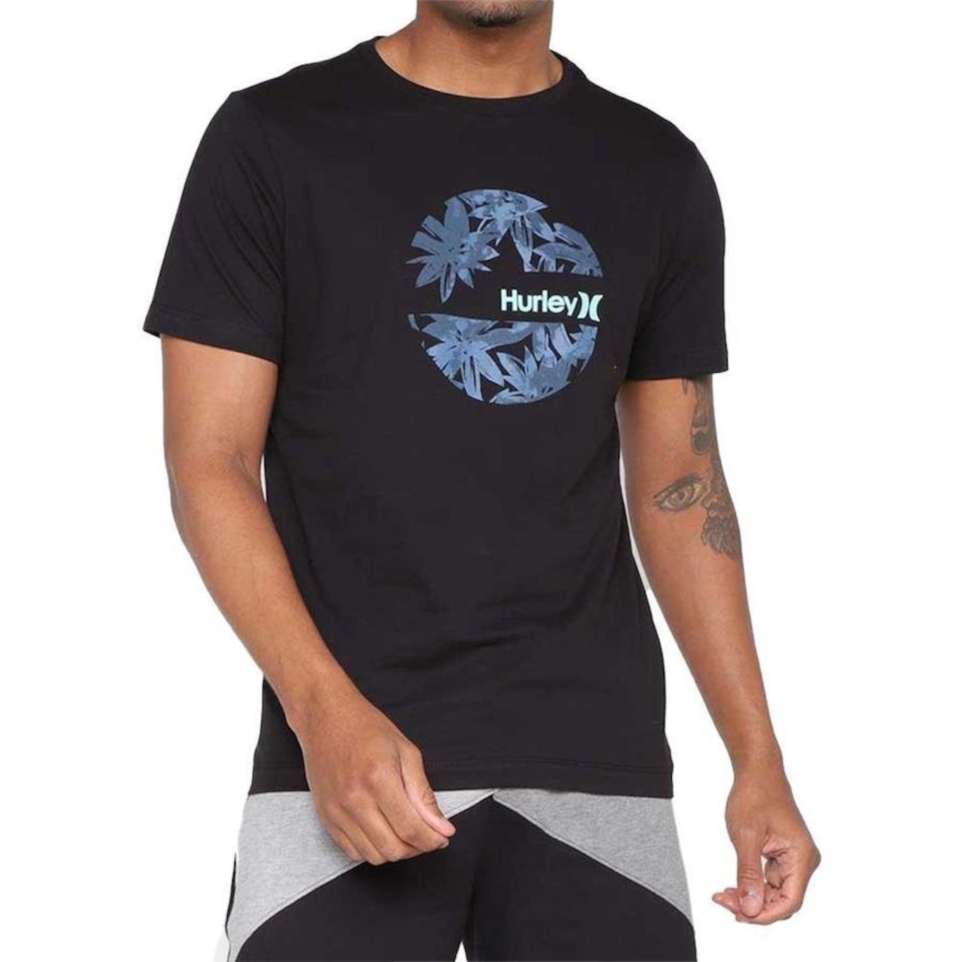 Camiseta Hurley Circle Foliage - Masculina - Foto 1