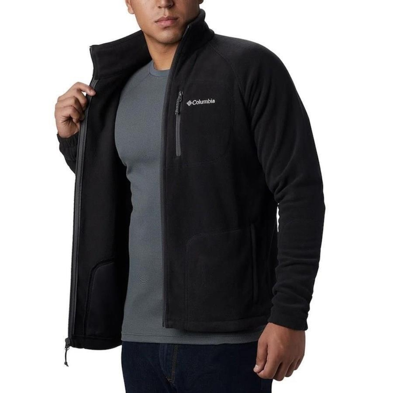 Jaqueta Columbia Fleece Fast Trek II Plus Size - Masculina - Foto 3