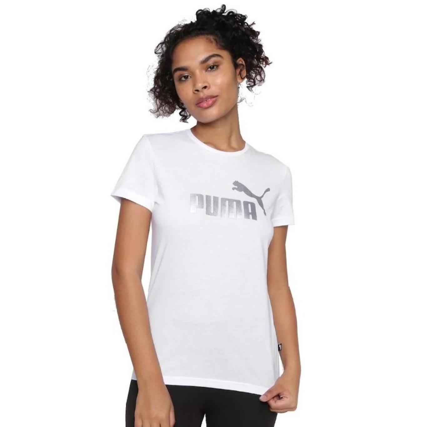 Camiseta Puma Essentials Metallic Logo - Feminina - Foto 3