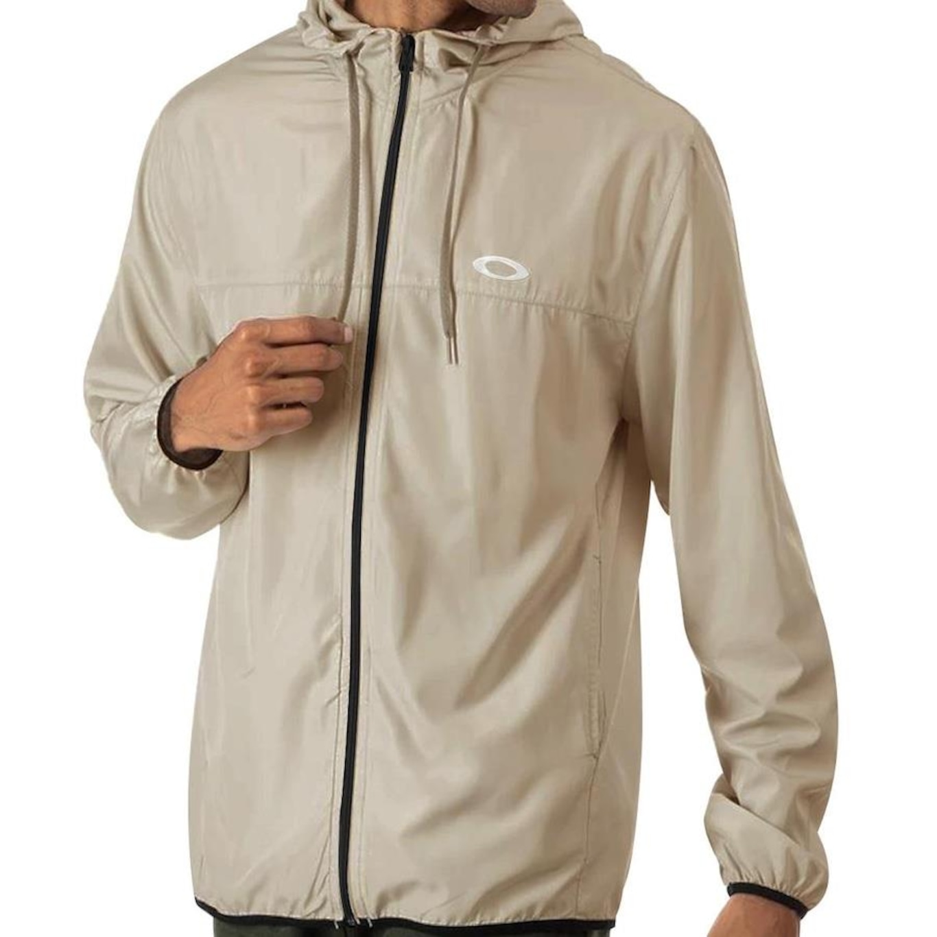 Jaqueta com Capuz Oakley Windbreaker Almond - Masculina - Foto 3