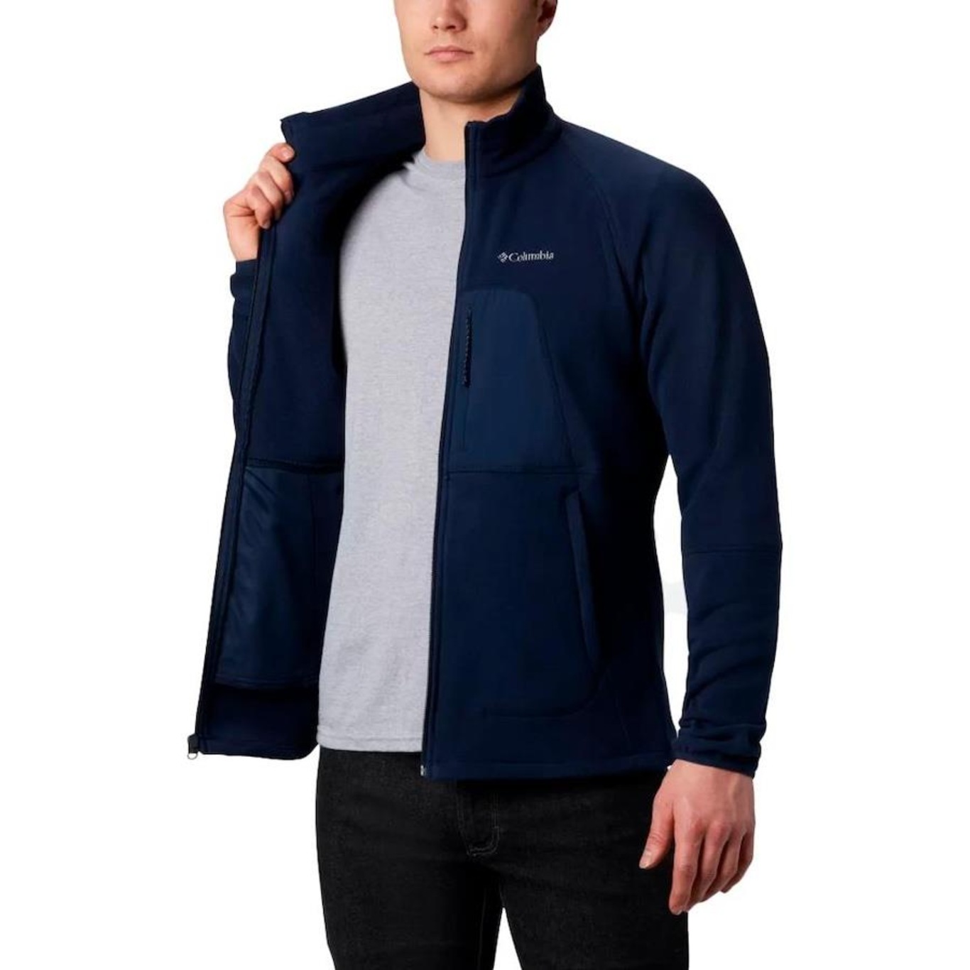 Jaqueta sem Capuz Columbia Rapid Expedition Full Zip Fleece - Masculina - Foto 2