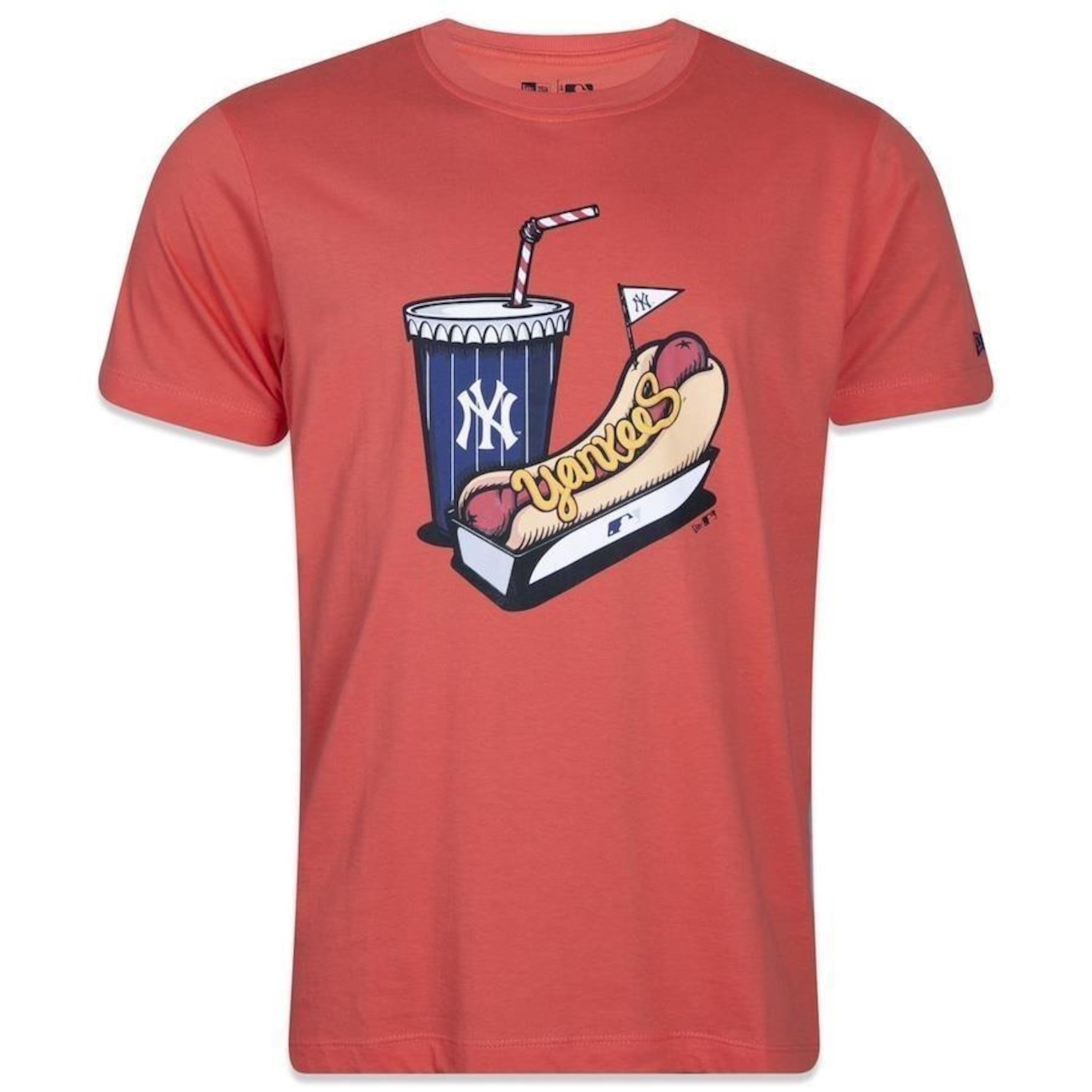 Camiseta Regular New Era New York Yankees Have Fun Hotdog - Masculina - Foto 1