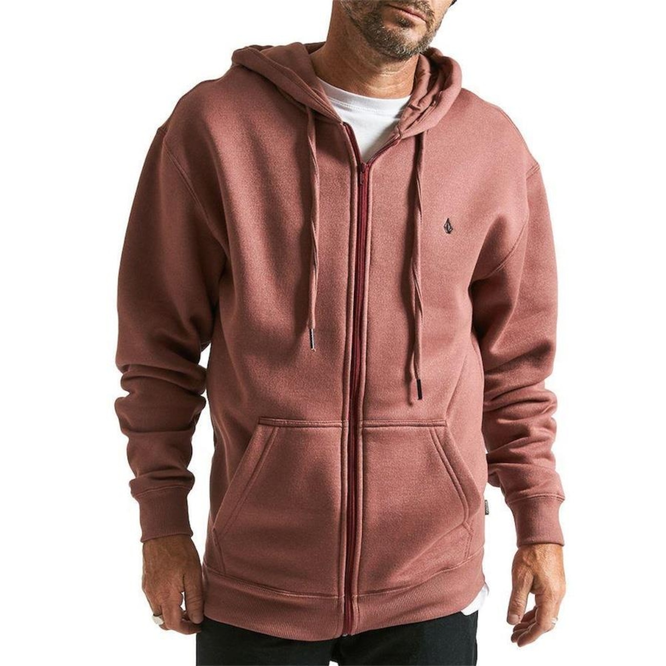 Jaqueta com Capuz Volcom Aberto Single Stone -Masculino - Foto 1