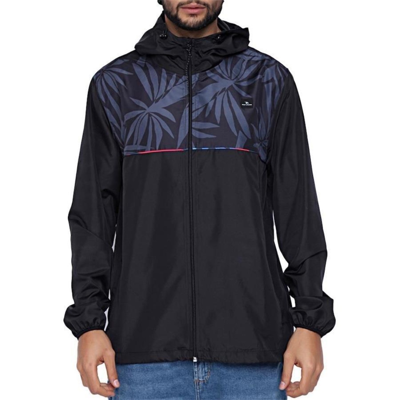 Jaqueta Com Capuz Rip Curl Wind Double Up Phantom - Masculina - Foto 1